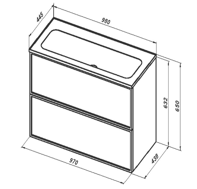 Мебель для ванной комнаты Aquanet Арт 100 подвесная, ясень грин