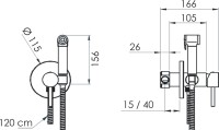 Гигиенический душ Remer X Style X65W со смесителем, С ВНУТРЕННЕЙ ЧАСТЬЮ, хром