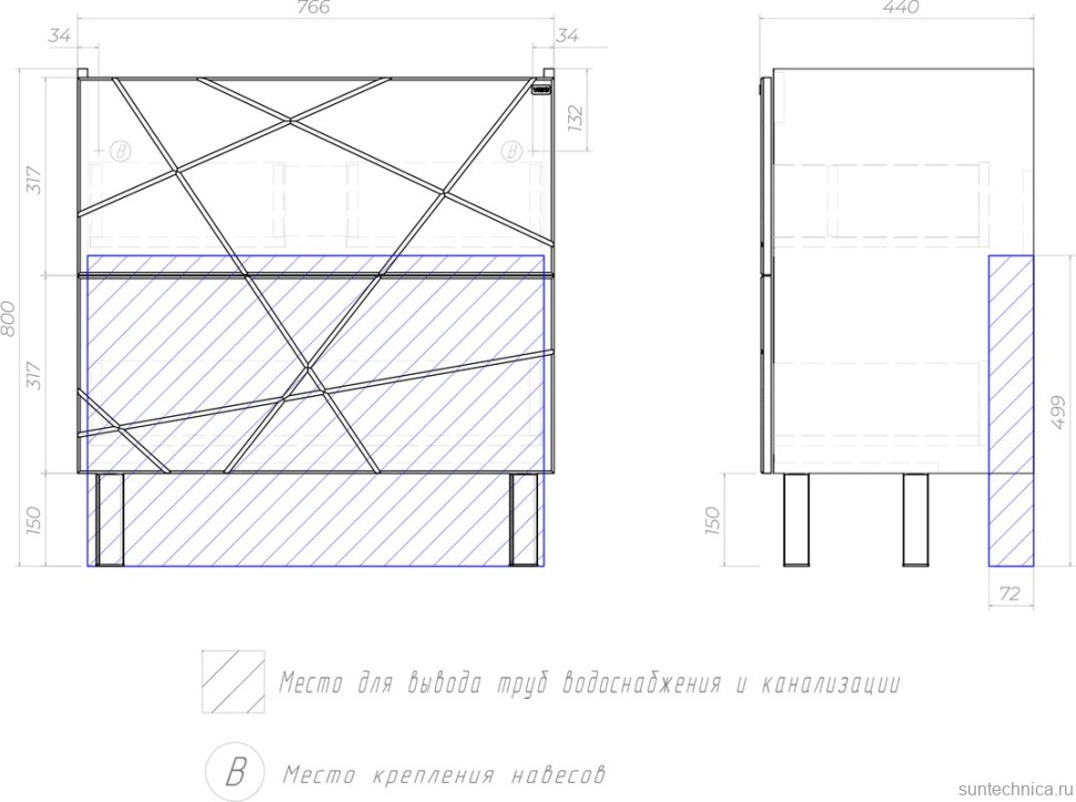 Мебель для ванной комнаты Vigo Geometry 80 напольная, белая, раковина Como 80