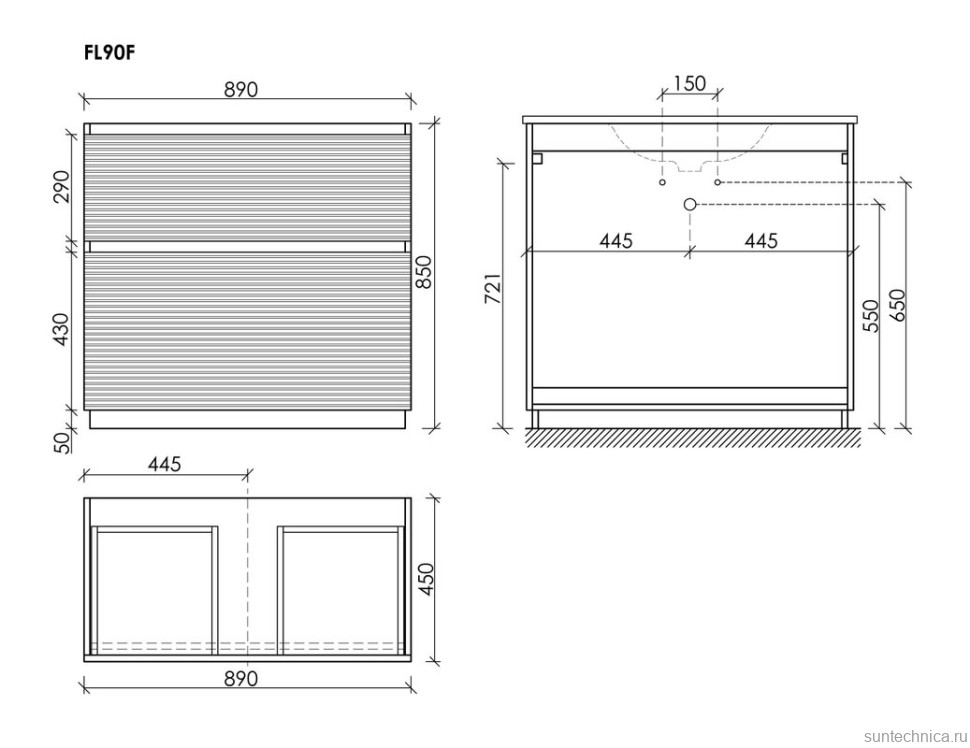 Мебель для ванной комнаты Sancos Folk Floor 90 напольная, bianco, раковина CN7019