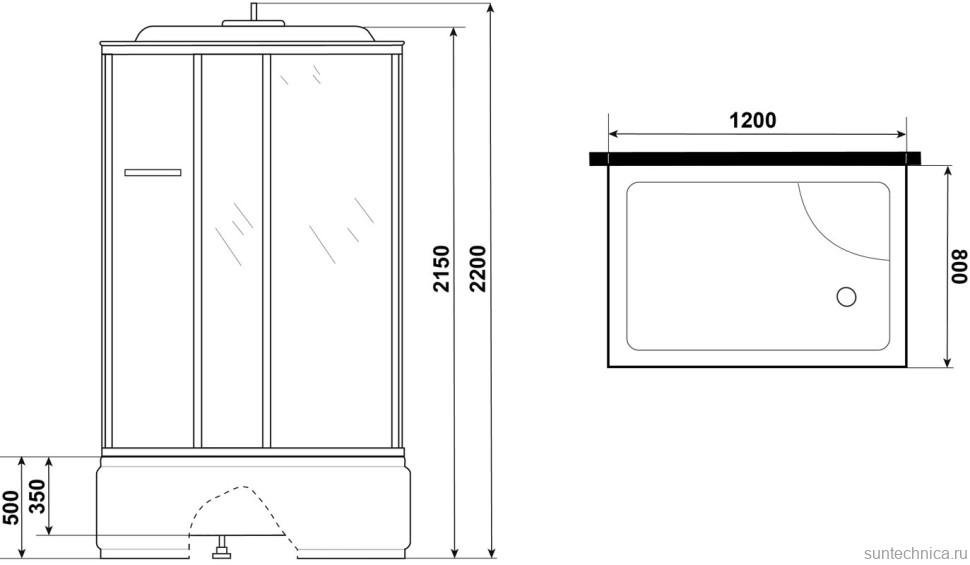 Душевая кабина Niagara Ultra NG-307-01R 120х80, с высоким поддоном