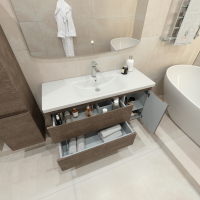 Мебель для ванной комнаты Caprigo Forte 120 R подвесная, шоколадный орех