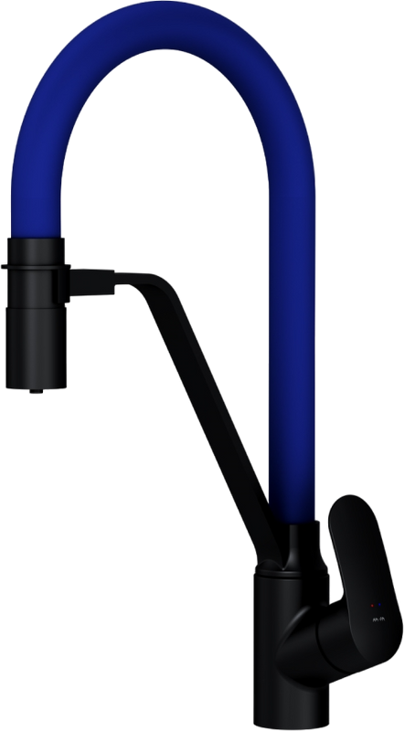 Смеситель для кухни AM.PM Like F8007827 с гибким изливом, синий
