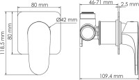 Встраиваемый смеситель для душа и ванны Wasserkraft Weida 3151 С ВНУТРЕННЕЙ ЧАСТЬЮ, хром