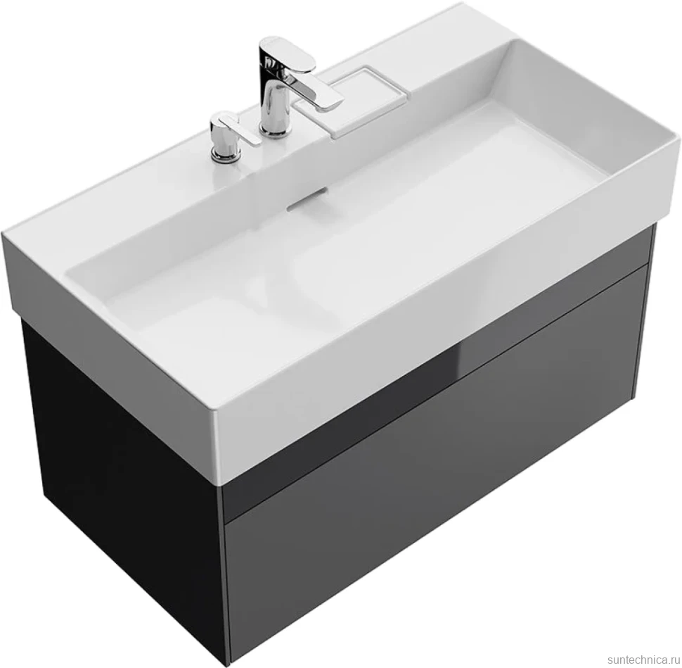 Тумба под раковину KERAMA MARAZZI Logica 90 подвесная, стальная серая