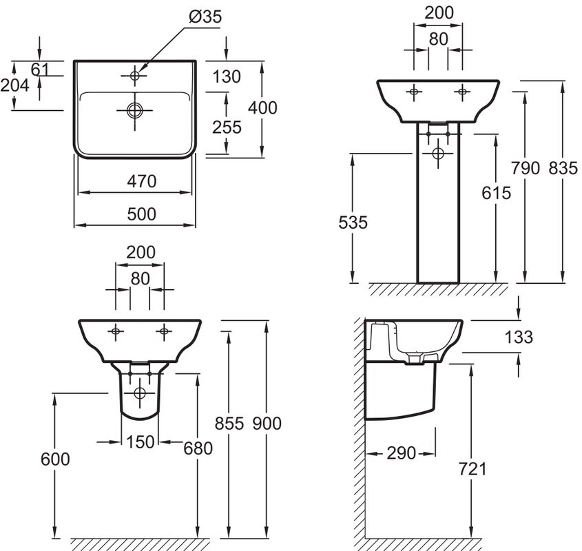 Раковина Jacob Delafon Struktura EGF112 50 см