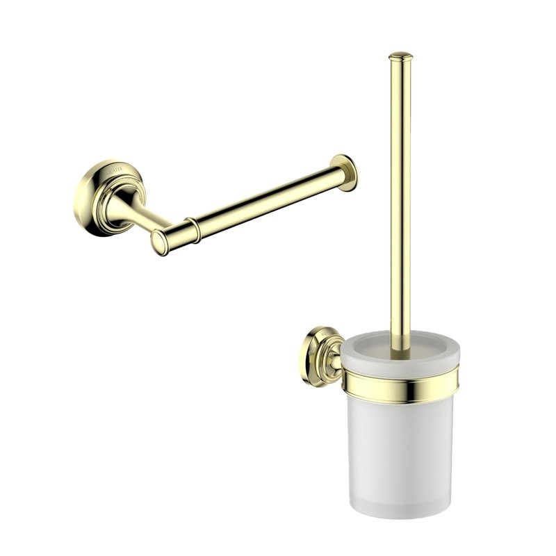 Набор Держатель AQUATEK Классик AQ4508PG полированное золото + Ершик AQ4510PG полированное золото