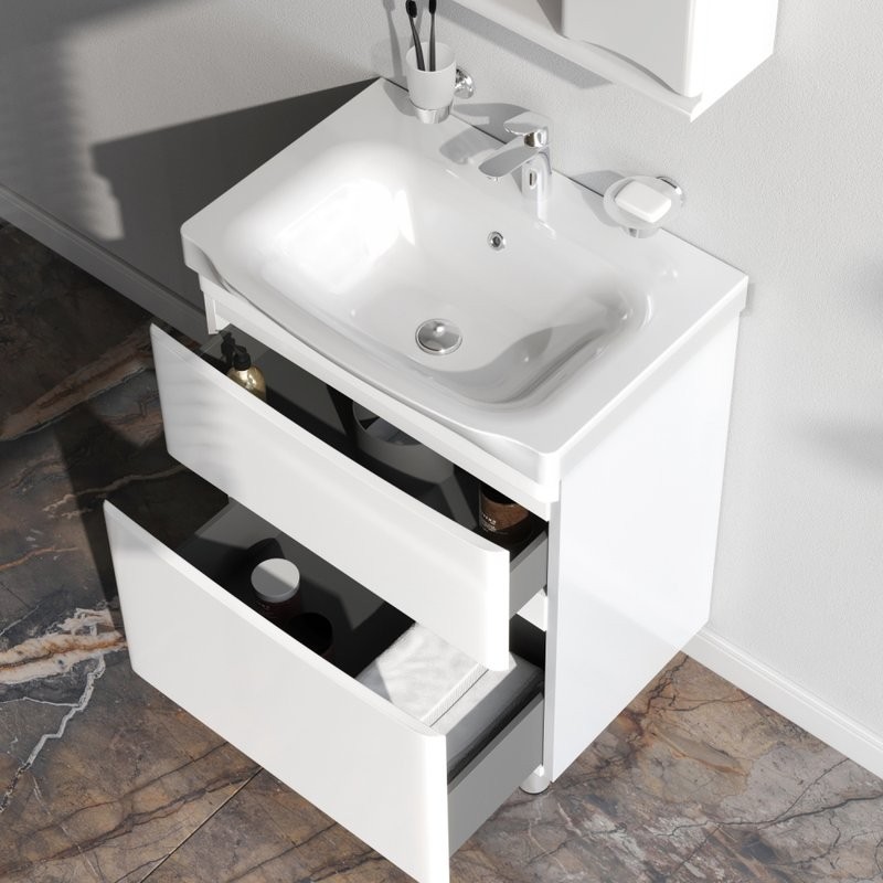 Мебель для ванной комнаты AM.PM Like 65 напольная, белый глянец