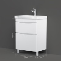 Мебель для ванной комнаты AM.PM Like 65 напольная, белый глянец