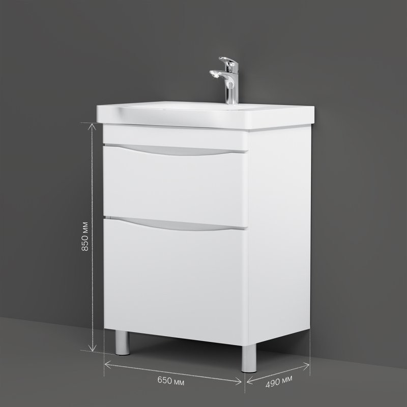 Мебель для ванной комнаты AM.PM Like 65 напольная, белый глянец