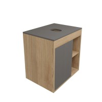 Тумба с раковиной Teymi Nura 60 дуб эврика, матовый графит, раковина Helmi Mini 38