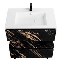 Тумба с раковиной Cezares Slider 80 подвесная, 2 ящика, черный фьюжн