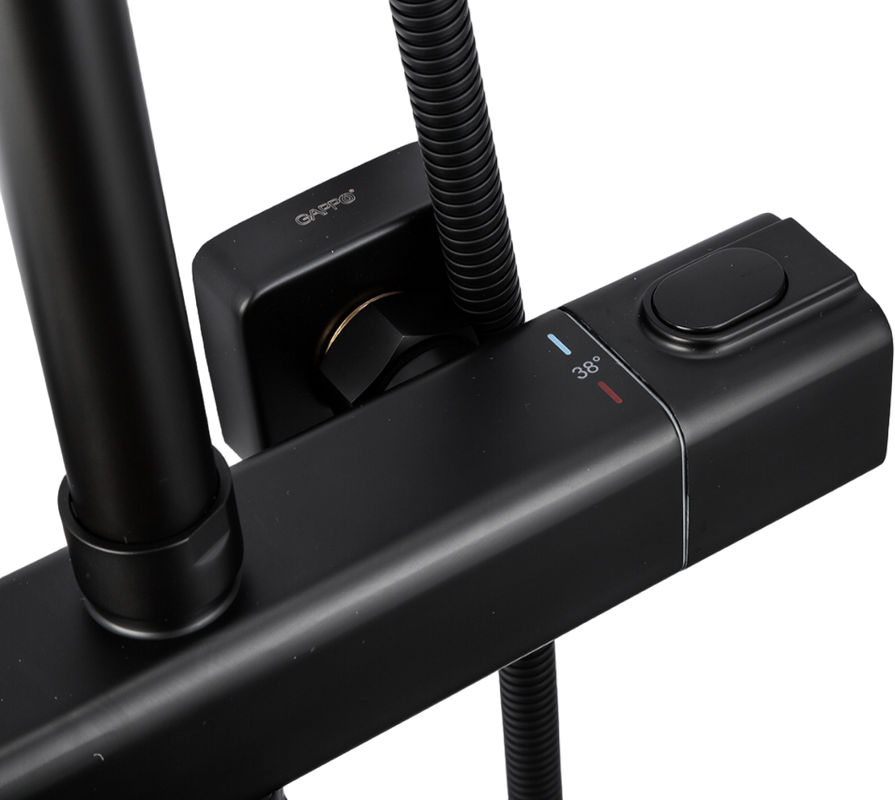 Душевая стойка Gappo G91 G2491-6 с термостатом, черная