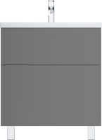 Тумба с раковиной AM.PM Gem 75 графит матовый, напольная, с 2 ящиками