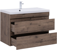 Тумба под раковину без столешницы Aquanet Нота new 90 подвесная, дуб веллингтон табак