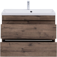 Тумба под раковину без столешницы Aquanet Нота new 90 подвесная, дуб веллингтон табак