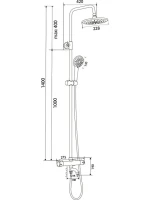 Душевая стойка Olive'S Termo 34511TMB с термостатом, черная