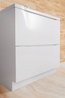 Мебель для ванной комнаты BelBagno Marino 100 bianco lucido, напольная, зеркало DIWO Коломна