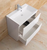 Мебель для ванной комнаты BelBagno Marino 100 bianco lucido, напольная, зеркало DIWO Коломна