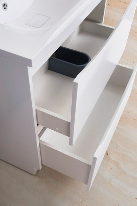 Мебель для ванной комнаты BelBagno Marino 100 bianco lucido, напольная, зеркало DIWO Коломна