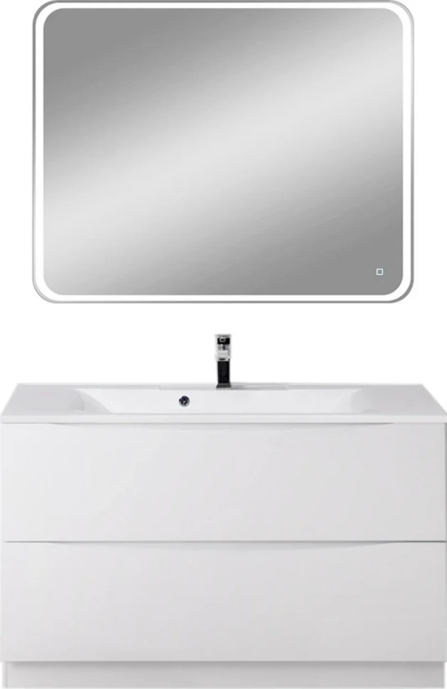 Мебель для ванной комнаты BelBagno Marino 100 bianco lucido, напольная, зеркало DIWO Коломна