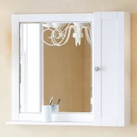 Шкаф в ванную Corozo Техас 20 подвесной, матовый белый, фурнитура серебро