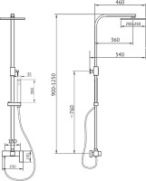 Душевая стойка Abber Daheim AF8220G золотая матовая