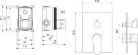 Встраиваемый смеситель для душа и ванны AQUATEK Оберон AQ1246CR С ВНУТРЕННЕЙ ЧАСТЬЮ, хром