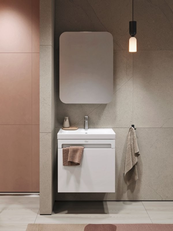 Тумба с раковиной Alavann Cosmetic 60 подвесная, глянцевая белая