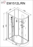 Душевая кабина DTO D EM1512LN профиль хром, стекло матовое с узором