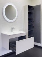 Мебель для ванной комнаты Comforty Мадрид 80 подвесная, серый шелк