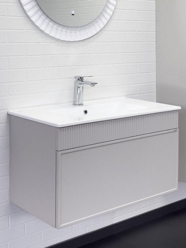 Мебель для ванной комнаты Comforty Мадрид 80 подвесная, серый шелк