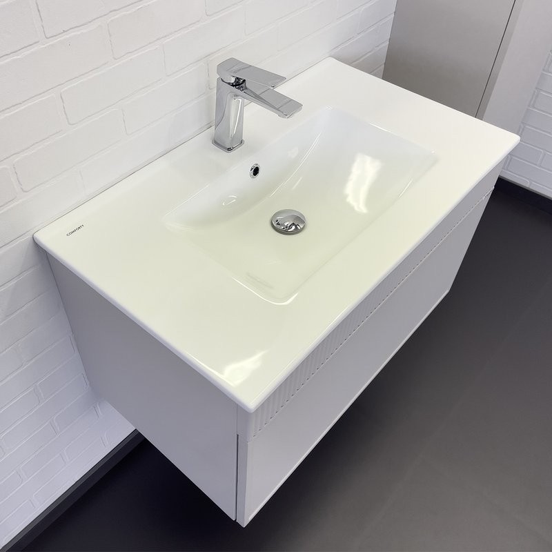 Мебель для ванной комнаты Comforty Мадрид 80 подвесная, серый шелк