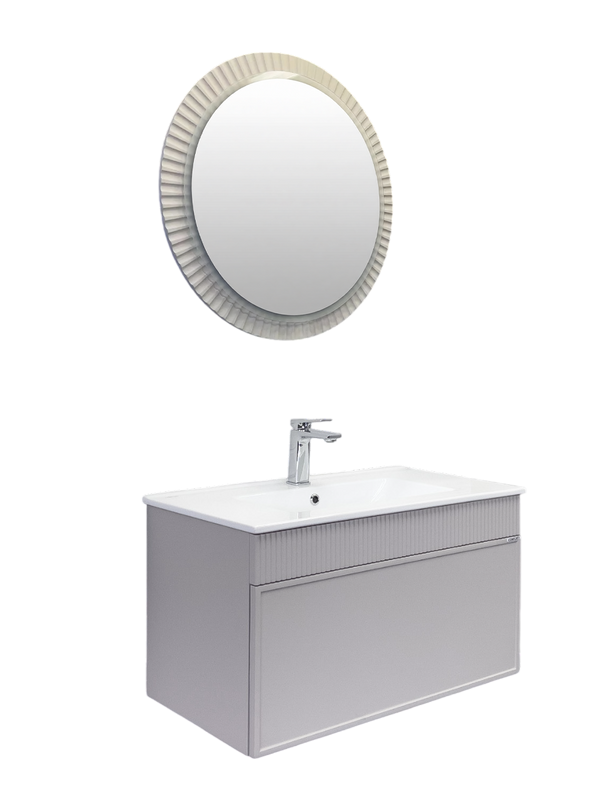 Мебель для ванной комнаты Comforty Мадрид 80 подвесная, серый шелк