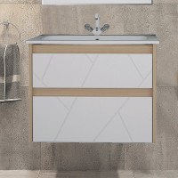 Тумба с раковиной ASB-Mebel Диана 75 белый глянец