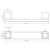 Поручень Bemeta Nero 135507670 латунь, матовый черный, настенный Поручень Bemeta Nero 135507670 латунь, матовый черный, настенный