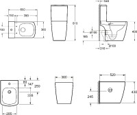 Комплект Унитаз напольный Lavinia Boho Aveo Compacto Rimless 3306202R-33063030-33290600 безободковый, с микролифтом + Биде напольное 33060040