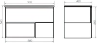 Тумба с раковиной Comforty Франкфурт 90 подвесная, бетон светлый, белая раковина