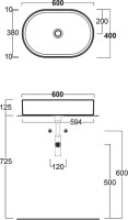 Накладная раковина Simas Folio FO02bi 60х40 см