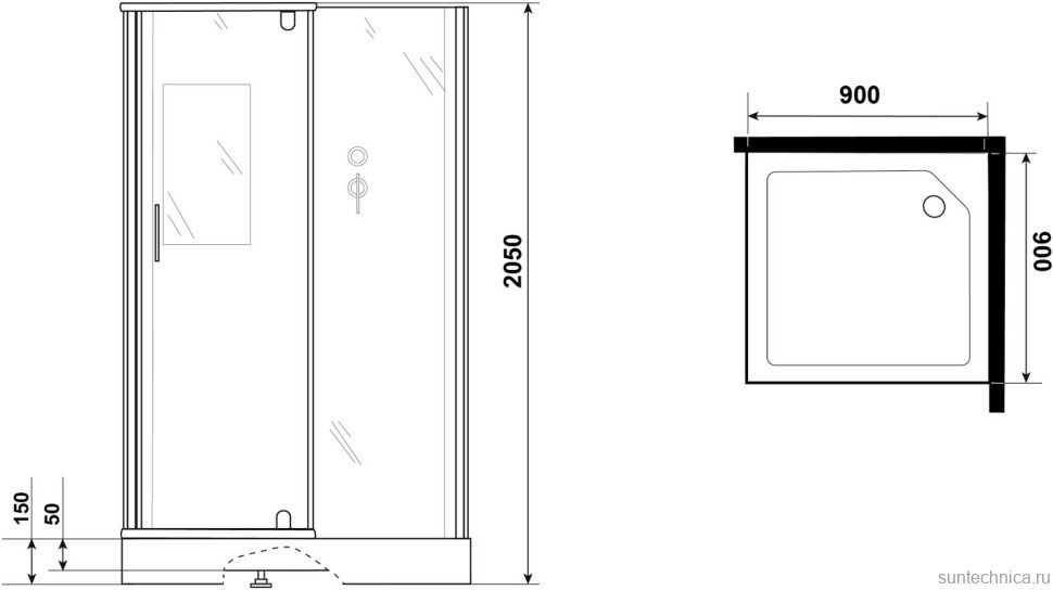 Душевая кабина Grossman Classic GR271QR 90х90 см, без крыши