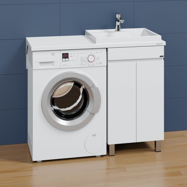 Тумба с раковиной СаНта Марс 48 R напольная, с дверками, для стиральной машины