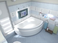 Акриловая ванна Bas Лагуна R 170x120 см, угловая, правая, пристенная, белая, асимметричная, с каркасом, с сиденьем