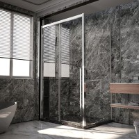 Душевой уголок Veconi Premium Trento PTC-SP-30CH 150x100, профиль хром, стекло прозрачное