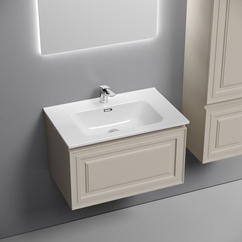 Тумба с раковиной Sancos Very 70 beige soft, раковина CN7007