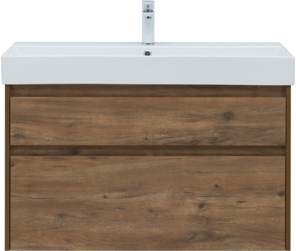 Тумба с раковиной Aquanet Nova Lite 100 дуб рустикальный, 2 ящика