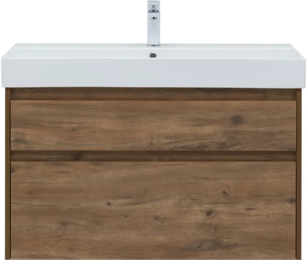Тумба с раковиной Aquanet Nova Lite 100 дуб рустикальный, 2 ящика