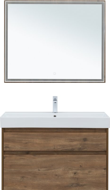 Тумба с раковиной Aquanet Nova Lite 100 дуб рустикальный, 2 ящика