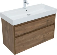 Тумба с раковиной Aquanet Nova Lite 100 дуб рустикальный, 2 ящика
