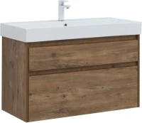 Тумба с раковиной Aquanet Nova Lite 100 дуб рустикальный, 2 ящика