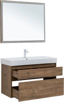 Тумба с раковиной Aquanet Nova Lite 100 дуб рустикальный, 2 ящика